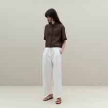 cotton stitch pintuck pants (white)