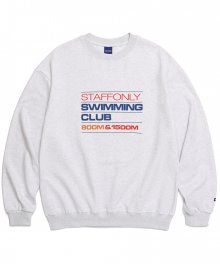 SWIMMING CLUB SWEATSHIRTS (MELANGE WHITE)