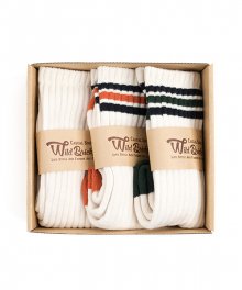 VIN TENNIS SOCKS SET (ivory/orange/green)