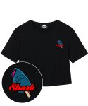 트립션(TRIPSHION) JAWS STICK BAR 크롭 티셔츠 - 블랙
