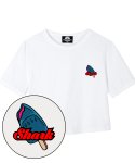 트립션(TRIPSHION) JAWS STICK BAR 크롭 티셔츠 - 화이트