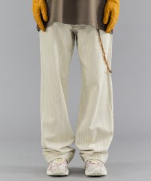 STRIPE WOVEN PANTS BEIGE