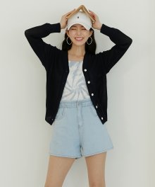 SUMMER SIDE SLIT CARDIGAN / NAVY