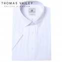 토마스 베일리(THOMAS VAILEY) 남성드레스셔츠-솔리드 슬림핏 반팔셔츠  화이트 F342