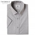 토마스 베일리(THOMAS VAILEY) 남성드레스셔츠-멜란지 슬림핏 반팔셔츠  그레이 F341