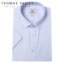 토마스 베일리(THOMAS VAILEY) 남성드레스셔츠-도트체크 슬림핏 반팔셔츠 블루 F339