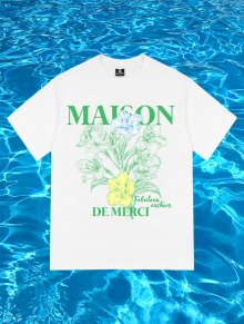 UNISEX 오버핏 싱글 MAISON 반팔티 화이트(FCB2TS283M)