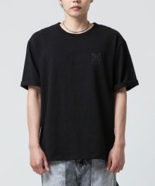 LOGO HALF TEE (BLACK)