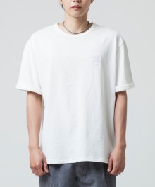 LOGO HALF TEE (WHITE)