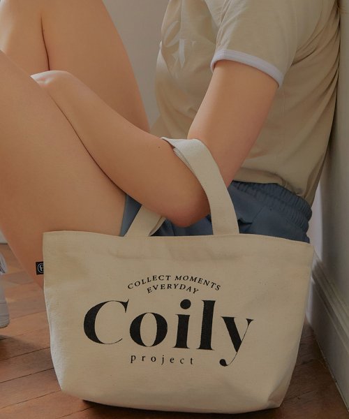 코일리(COILY) Cotton Logo Tote bag_natural