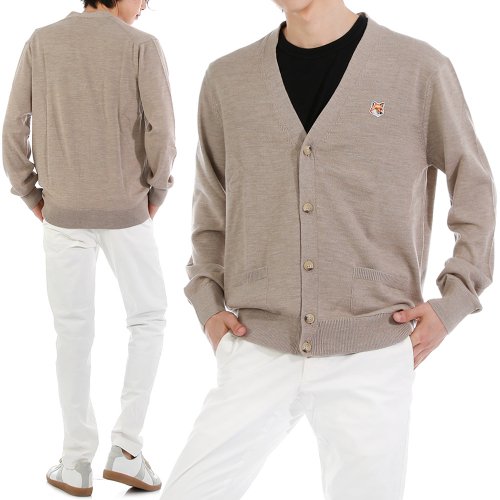 메종 키츠네(Maison Kitsune) 21Fw Gu00542Kt1036 Beige 폭스헤드 클래식 울 가디건 - 455,000 |  무신사 스토어