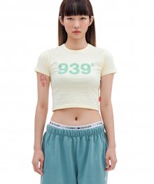 939 LOGO CROP TOP (LEMON)