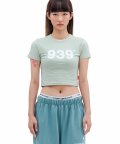 939 LOGO CROP TOP (PALE SAGE)