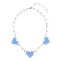 스윙셋(SWINGSET) Triple Heart Beads Necklace (Sky Blue)