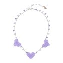 스윙셋(SWINGSET) Triple Heart Beads Necklace (Lavender)