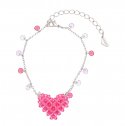 스윙셋(SWINGSET) Single Heart Beads Bracelet (Fuchsia Pink)