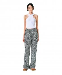 CURRENT X  MERLOT SYMBOL ALL OVER PRINT EASY PANTS  KS [BLACK]