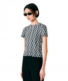 CURRENT X  MERLOT SYMBOL ALL OVER PRINT TOP KS [BLACK]