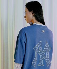 모노그램 백로고 오버핏 반팔 티셔츠 NY (D.Blue)
