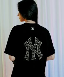 모노그램 백로고 오버핏 반팔 티셔츠 NY (Black)