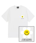 트립션(TRIPSHION) SMILE DAISY LOGO 티셔츠 - 화이트