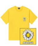트립션(TRIPSHION) DAISY PEACEFUL LOGO 티셔츠 - 옐로우