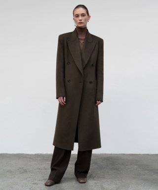 로우클래식(LOW CLASSIC) HANDMADE DOUBLE COAT - DARK BROWN 상품 이미지