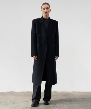 로우클래식(LOW CLASSIC) HANDMADE DOUBLE COAT - NAVY 상품 이미지