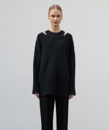 BOUCLE OVERFIT KNIT - CHARCOAL