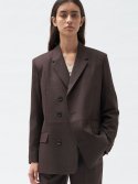 아우브아워() wool pocket blazer (brown)