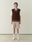 아우브아워() tunnel detail knit vest (brown)