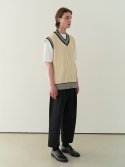 아우브아워() tunnel detail knit vest (cream)