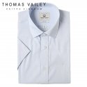 토마스 베일리(THOMAS VAILEY) 남성드레스셔츠-레이온 슬림핏 반팔셔츠 블루 F338
