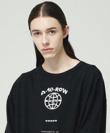 21S6N017 인터내셔널 로고 아트워크 오버핏 반팔 티셔츠 (블랙)