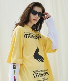 21S6N010 릿 라이프 오버핏 반팔 티셔츠 (옐로우)