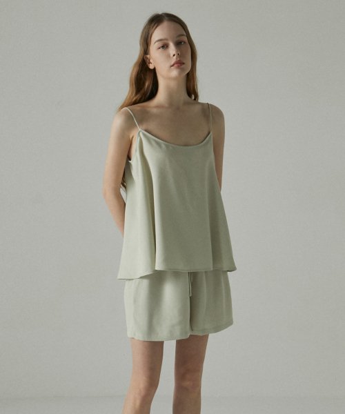 Летний комплект топ и брюки Khaki Beige
