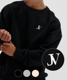 JV 로고 오버핏 맨투맨 블랙
