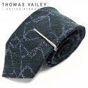 토마스 베일리(THOMAS VAILEY) 실크 핀장식 넥타이-딥씨 그린 7.5cm