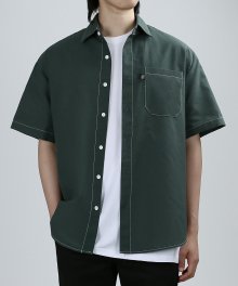 STICH POINT HALF SHIRTS (GREEN)