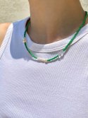 리엔느와르(leeENoir) Green Pearl Necklace