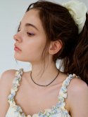카인더베이비(KINDABABY) black gemstone flower necklace