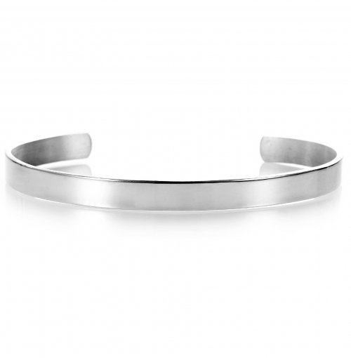 simple wide silver bangle (유광)