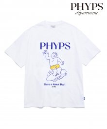 KNOTTED X P.E.DEPT® WAIKIKI SURF LAYOUT TEE WHITE