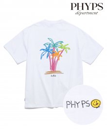 KNOTTED X P.E.DEPT® PALETT PALMTREE TEE WHITE