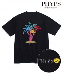 KNOTTED X  P.E.DEPT® PALETT PALMTREE TEE BALCK