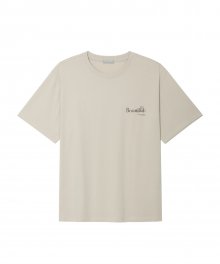 RECYCLED PLATED LOGO TEE beige