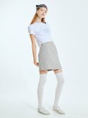 아웃엑소(OUTX.O) Katie check skirts grey