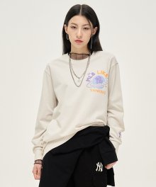 LIKE 플래닛 오버핏 긴팔 티셔츠 NY (Cream)