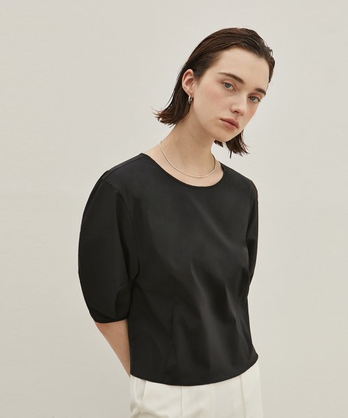 A. RIFF - Round Balloon Blouse_Black