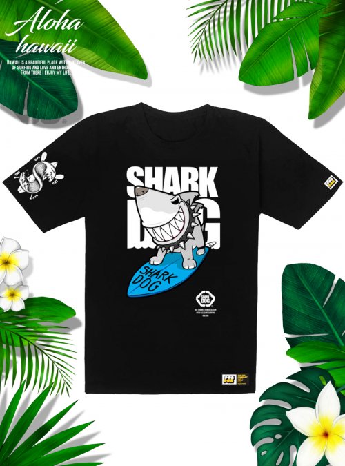 SHARK DOG-T-93 샤크독 서핑 하와이 여름 캐릭터 그래픽 티셔츠